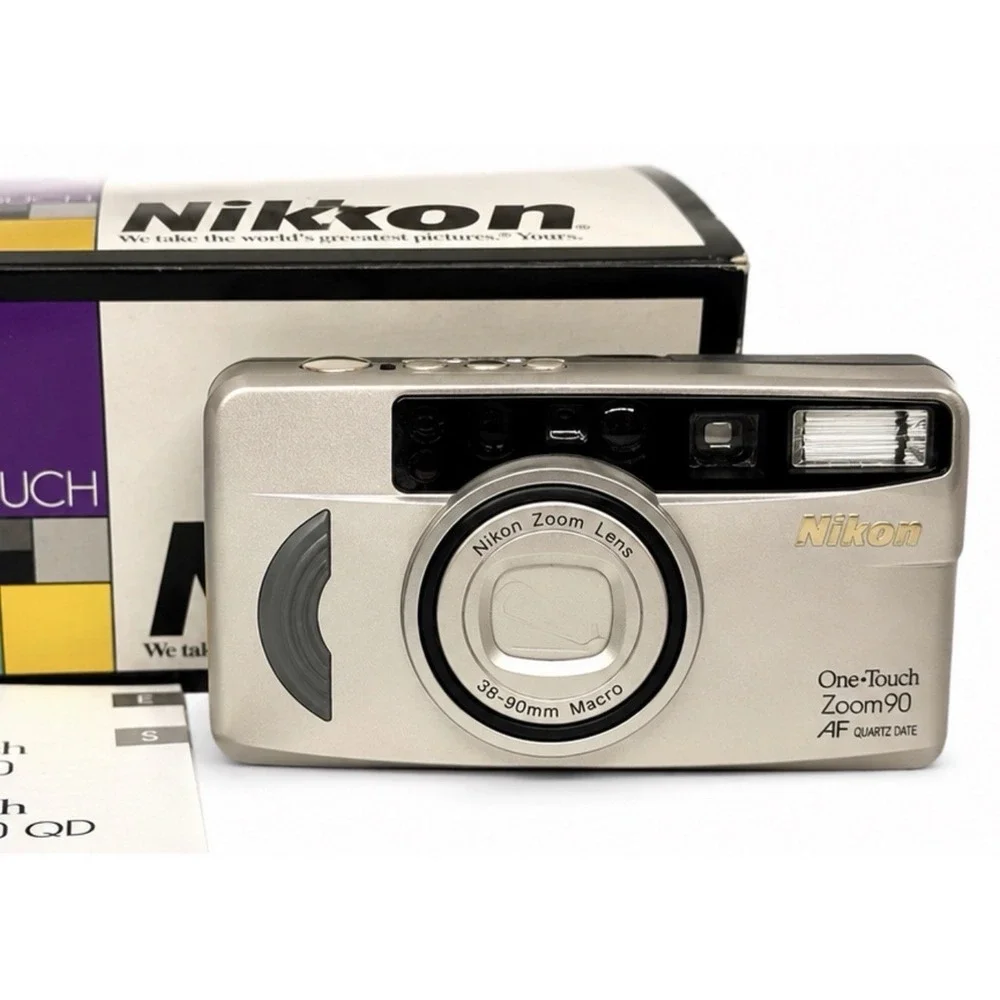 Nikon One Touch Zoom 90 AF Quartz Date 35MM Tested Film Camera In Original Box